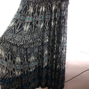 BIIA S Black Turquoise Boho Cotton Maxi Dress